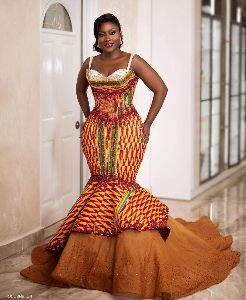 Anita Sefa boakye in her bridal gown by Pistis Ghana