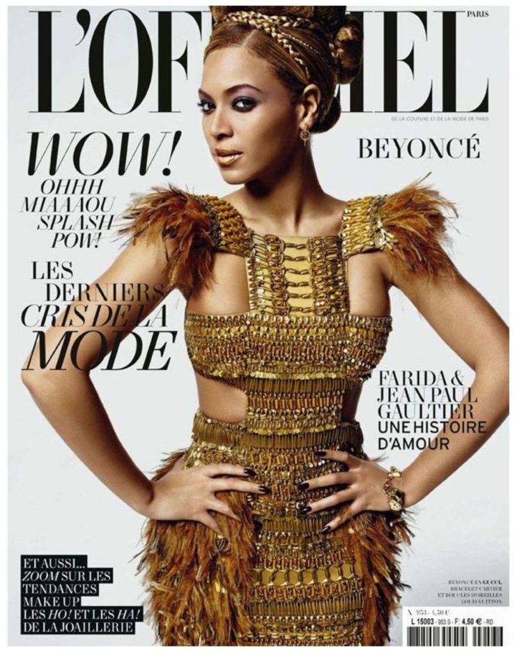 Jenke Ahmed Tailly styled Beyoncé for the cover of France’s most prestigious fashion publication L’Officiel. 