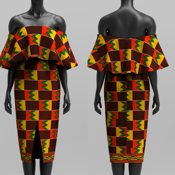 Off-shoulder dress (Styles Afrik)