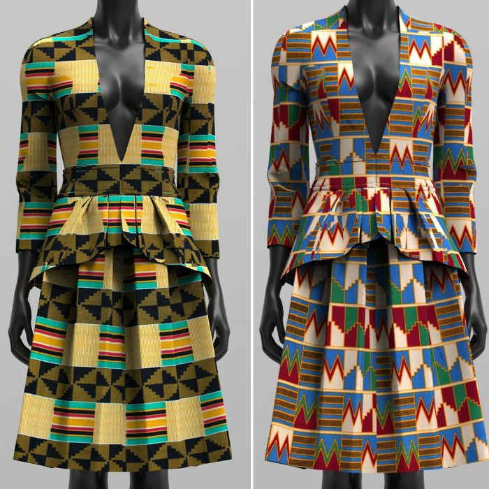 V-neckline, skirt suit (Styles Afrik)