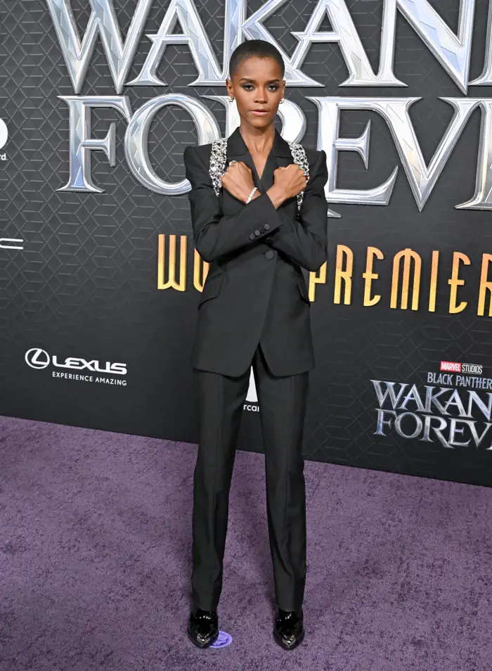 Letitia-Wright t the Black Panther: Wakanda Forever Premiere.