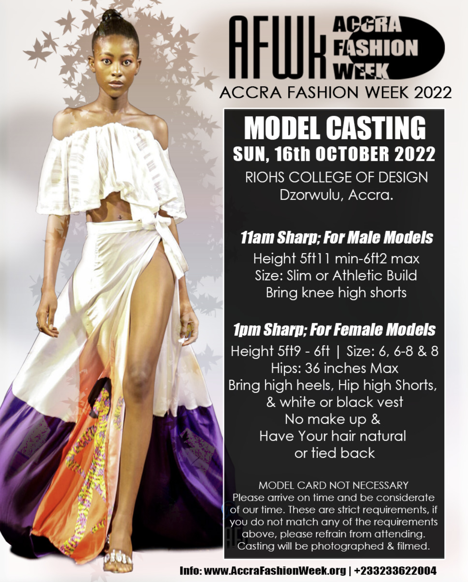 Accra Fashion Week (AFWk'22) model casting call scheduled for October 16 |  STYLEAFRIQUE•com
