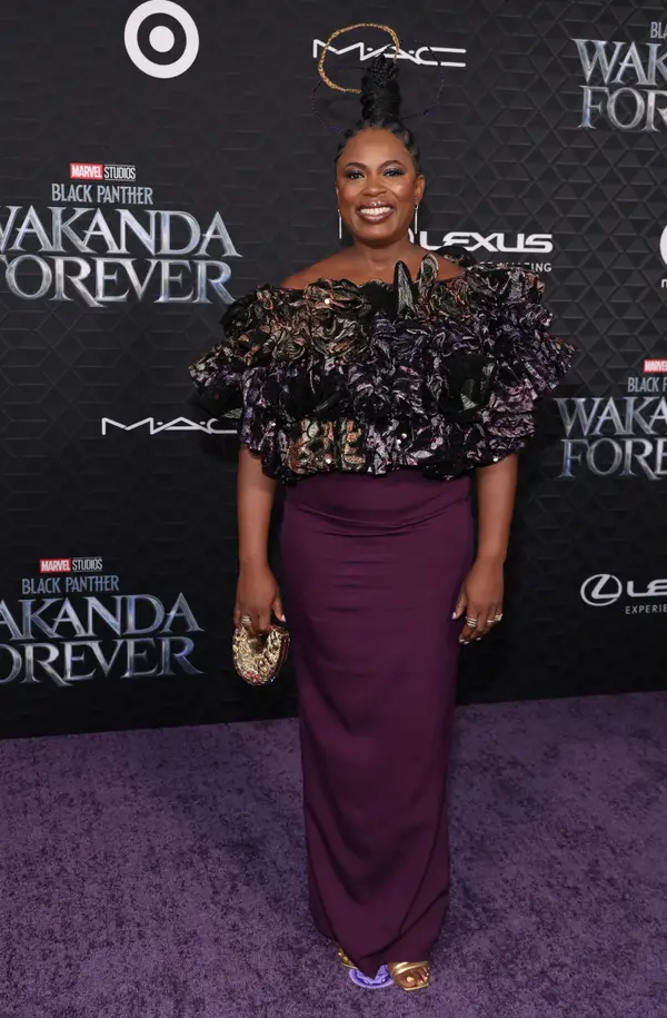 Sope Aluko at the Black Panther: Wakanda Forever Premiere.