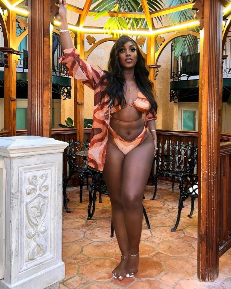 Lily Myriam (African Countess) in the Bibo bikini + Tyra shirt by Mulias.