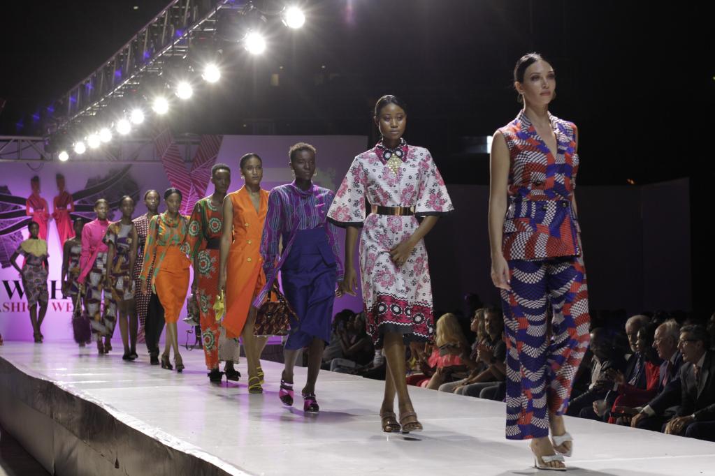 Models present creations during the Swahili Fashion Week in Dar es Salaam, Tanzania on Dec. 2, 2022.