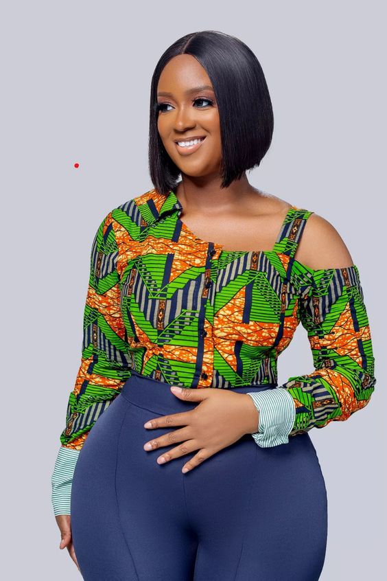 Ankara Cold Shoulder Top