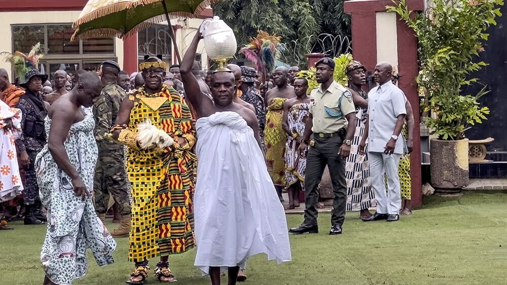 Otumfuo Osei Tutu II of the Ashanti Kingdom in Ghana