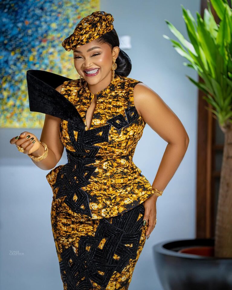 Mercy aigbe 2024 latest ankara style