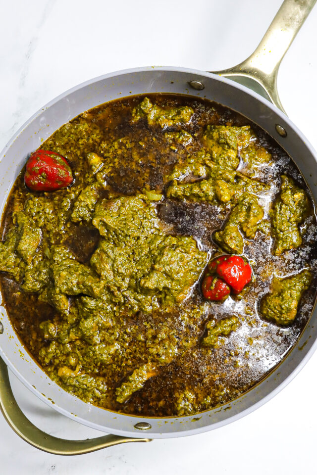 Sierra Leonean Cassava Leaf Stew. Photo Credit: cookingwithclaudy.com