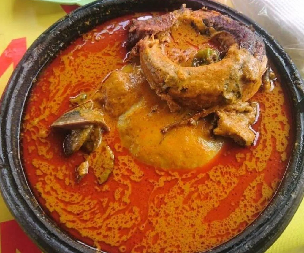 Kokonte with palmnut soup. Photo Credit: asaaseradio.com