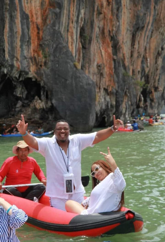 Rejoice Kea Morake making waves with her clients on Phiphi Island. 🌊✨ #IslandVibes”. Photo Credit: African Dream Travel