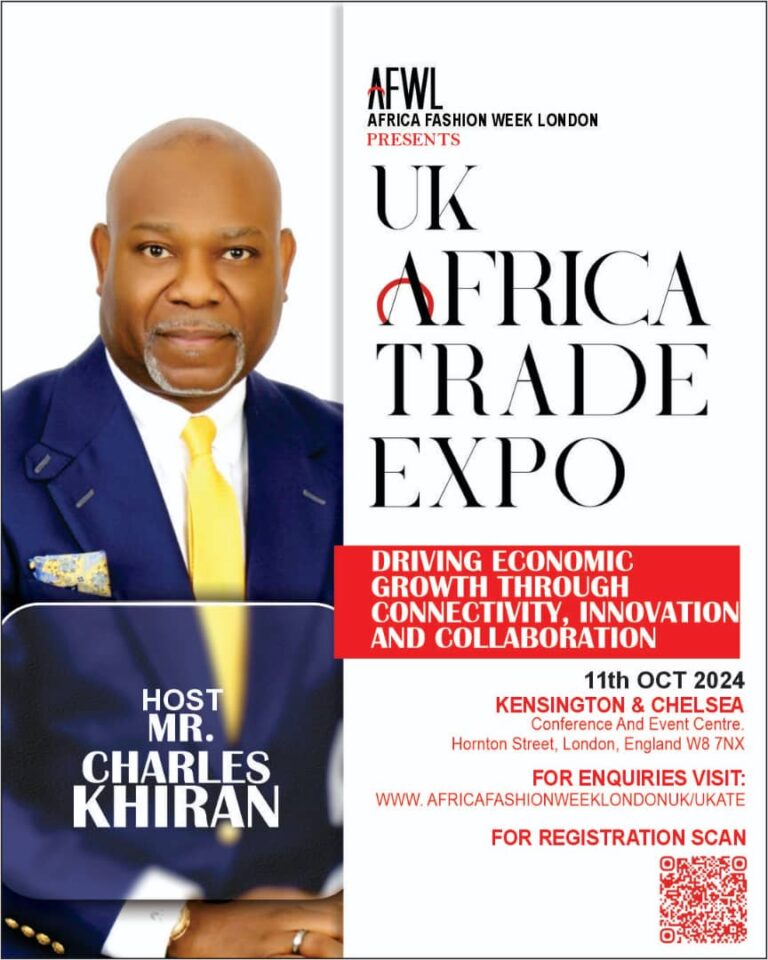 Charles Khiran, host for the 2nd Annual UK Africa Trade Expo (UKATE). Photo Credit: African Fashion Week London