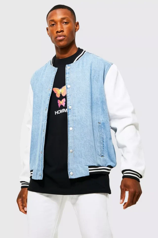 men's denim jacket. Photo Credit: no.boohoo.com