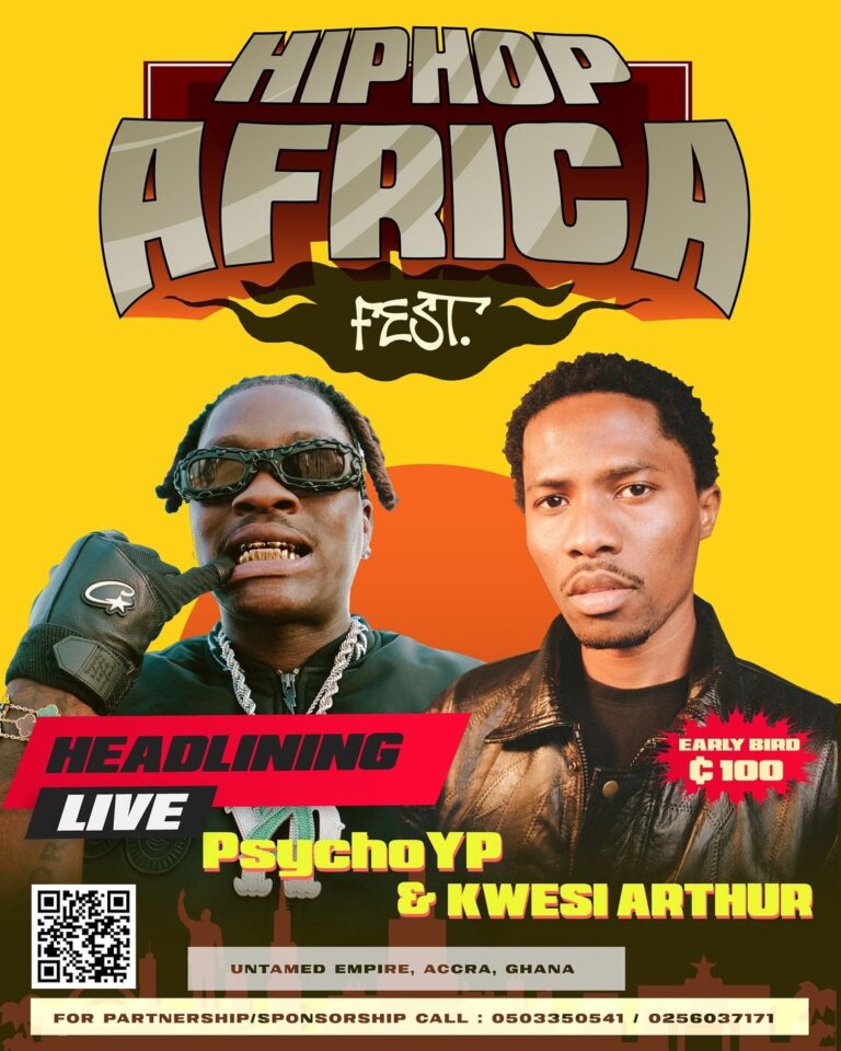 Kwesi Arthur and PsychoYP are set to headline the first-ever HipHop Africa Fest. Photo Credit: HipHop Africa Fest/Instagram