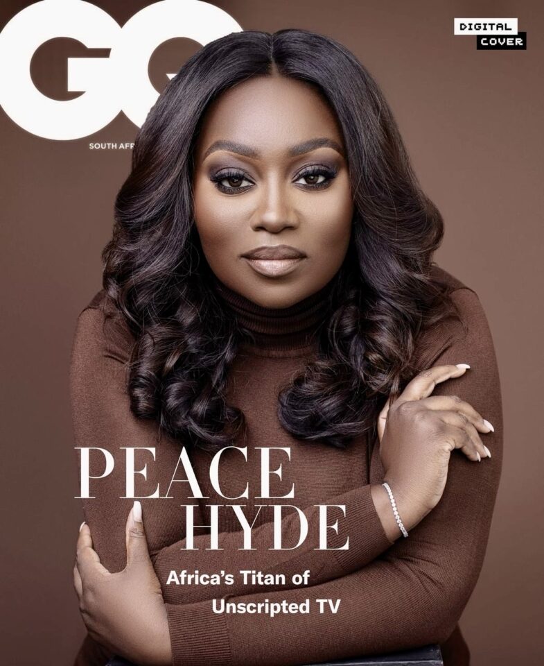 The February cover of GQ Magazine South Africa profiles Peace Hyde. Photo Credit: GQ Magazine