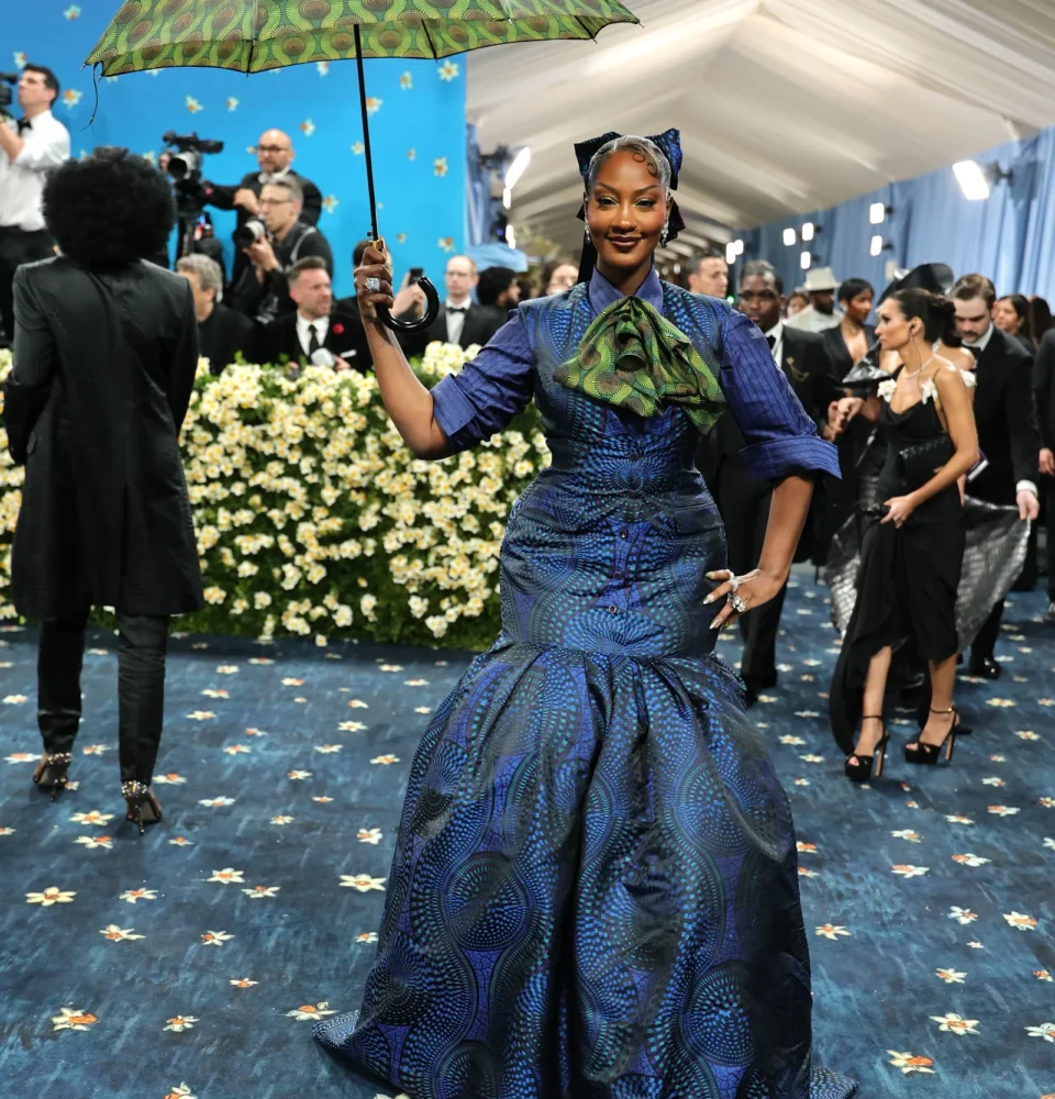 Tems in Ozwald Boateng at the 2025 Met Gala. Photo Credit: Dia Dipasupil/Getty Images