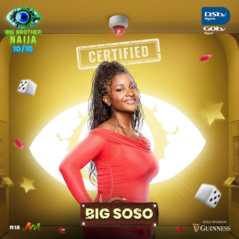 BBNaija Season 10 Housemate Big Soso. Photo Credit: X/Big Brother Naija