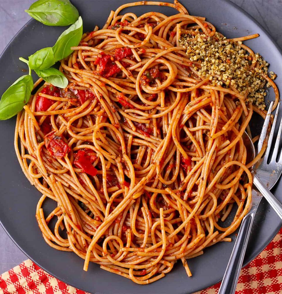 Spaghetti. Photo Credit: veganwithgusto.com