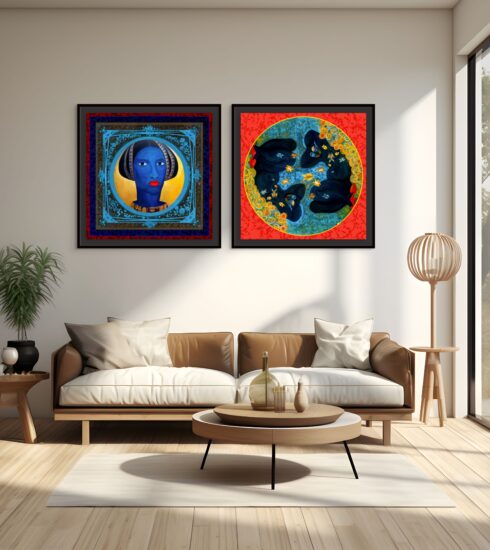 Gbolahan Ayoola, Between Crown & Current (BlueWoman x Ayoola III), 2026. Photo Credit: Fresco Gallery