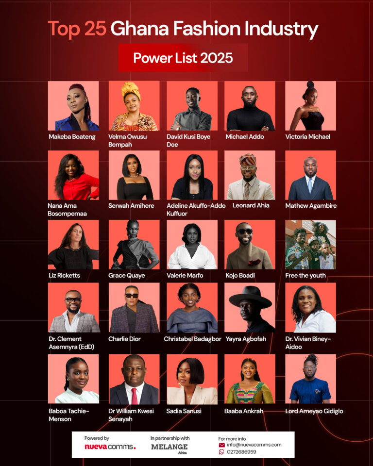 Top 25 Ghana Fashion Industry Power List. Photo Credit: Nueva Comms