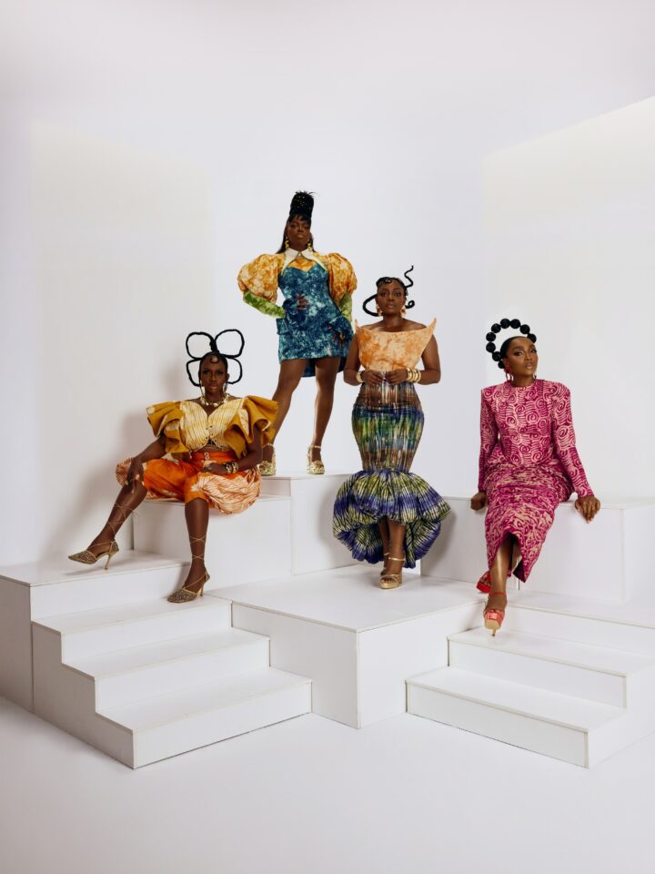 The cast of Funke Akindele’s The Four. Photo Credit: Deji Oluokun/Instagram