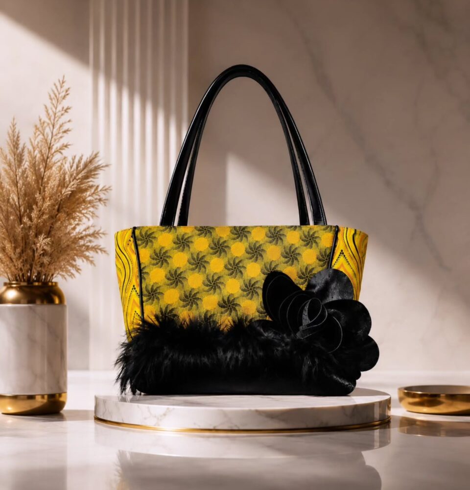 Bush Whisper's Shweshwe handbag. Photo Credit: Bush Whisper/Instagram